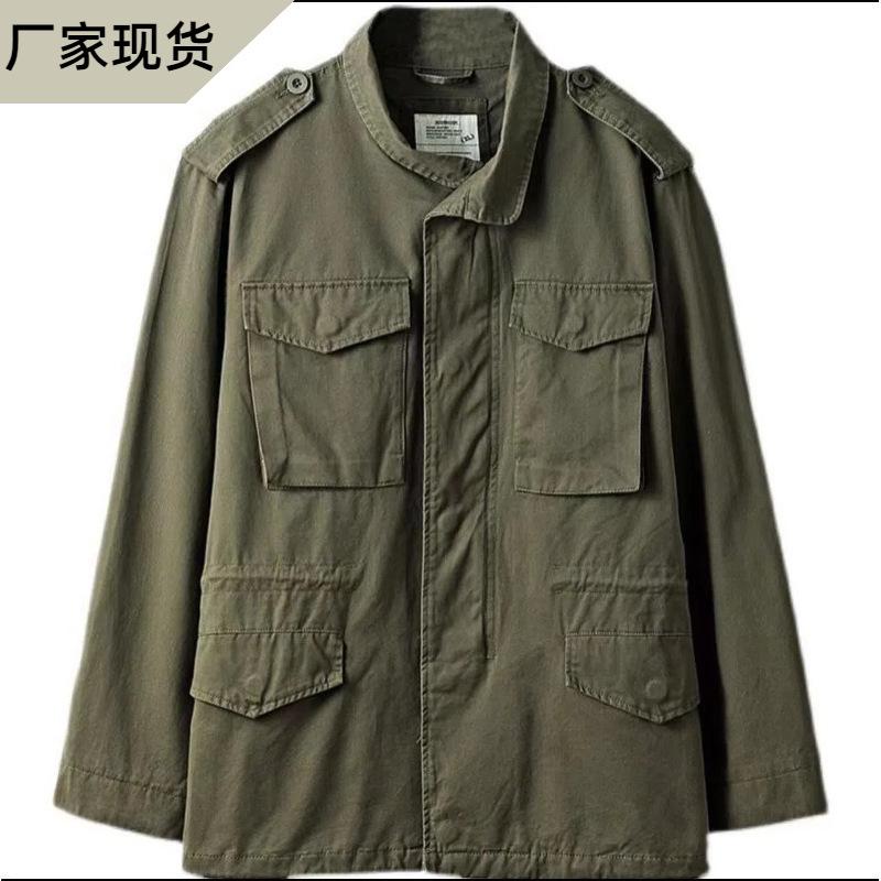 2025 New Cross-Border Spring and Autumn Men's Jacket Retro Workwear Style Loose Multi-Pocket Casual Men's Coat