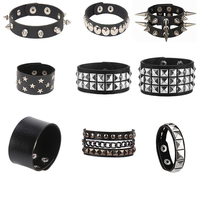 Cross-border European and American punk street nightclub sexy rivet bracelet suit PU leather ins couple bracelet bracelet jewelry