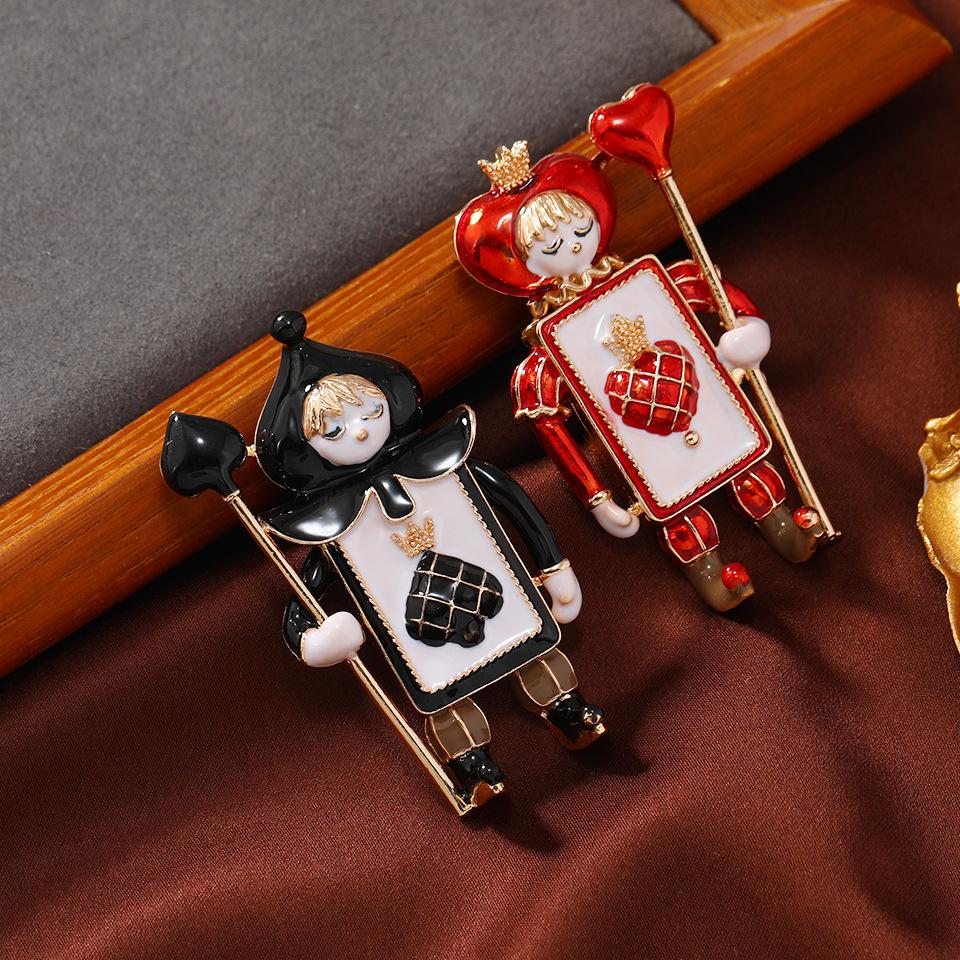 New cute vintage red peach black peach soldier brooch Christmas series alloy accessories creative trend corsage