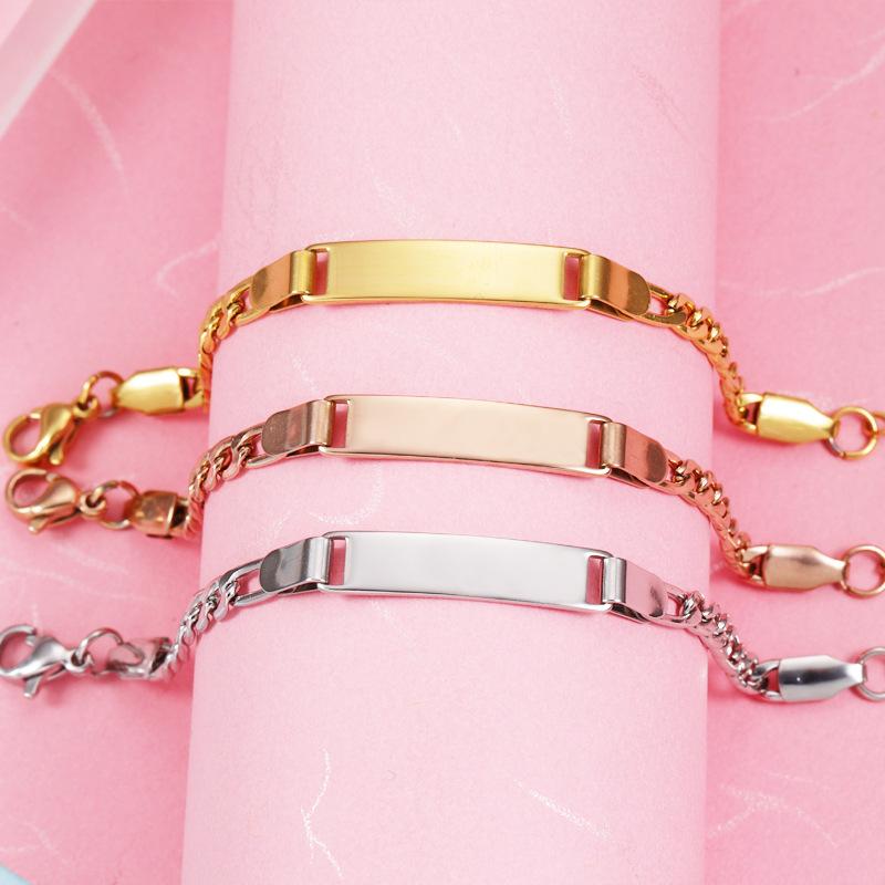 Foreign Trade New Product, Personalized Fashionable Children's Gift, European and American Style Hand Jewelry, Stainless Steel Laser Engraving Bracelet