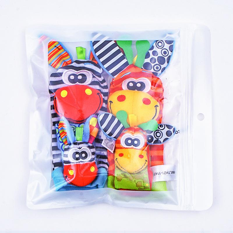 Sozzy Wrist Strap Socks Rattle Set Newborn 0-Year-Old Baby Combination Set Socks Bracelet Early Education Toys