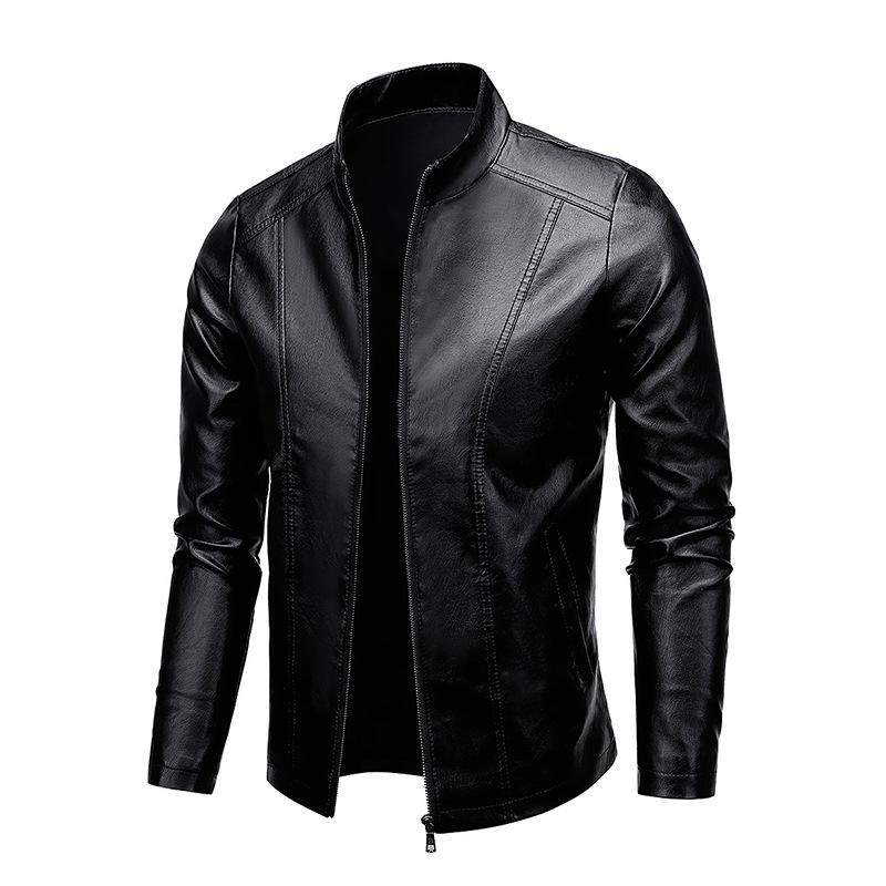 Cross-border Autumn and Winter New Men's Leather Clothing Korean Style Slim-fit Fashionable Handsome Leather Jacket Coat Motorcycle Collar Jacket