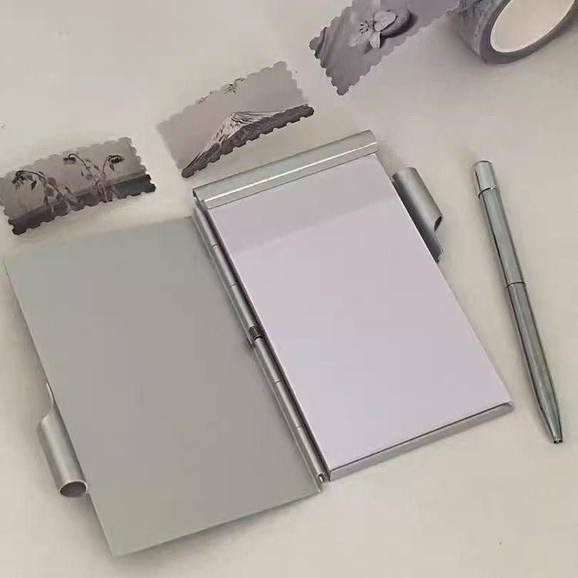 Portable Notebook, Niche Small-Sized Mini Notepad, Aluminum Alloy Pocket Notebook, Blank, Compact, Lightweight Notebook