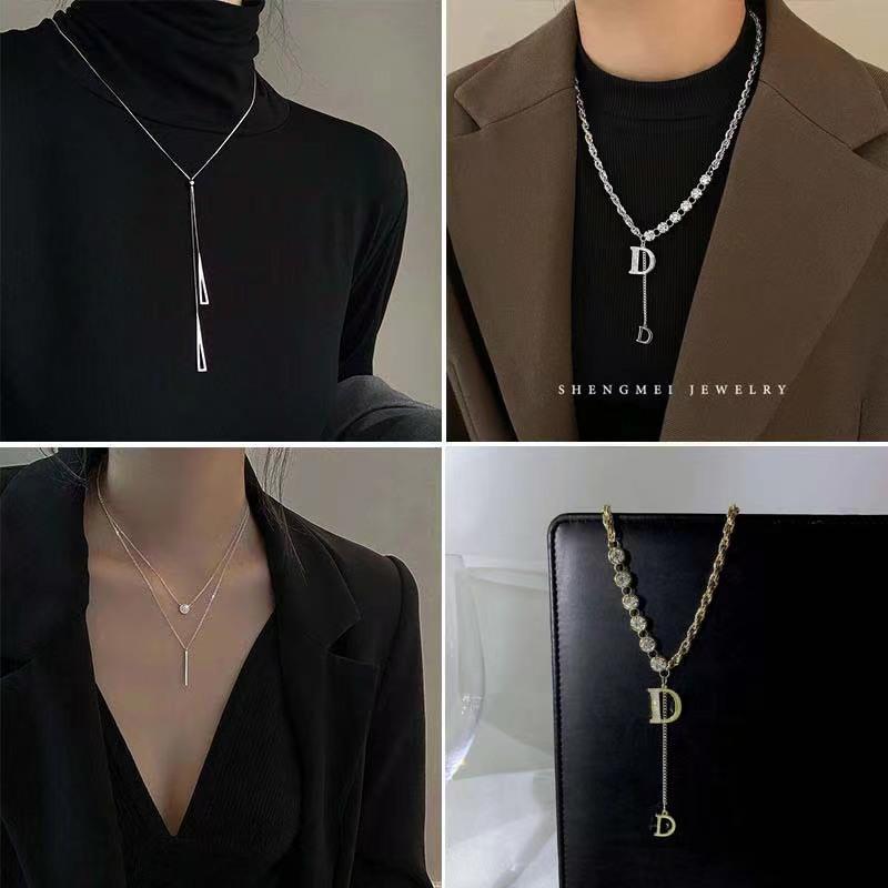 Autumn and Winter Long Sweater Chain with a High-End Feel, Versatile Ins-Style Light Luxury Niche Double-Layer Necklace Pendant