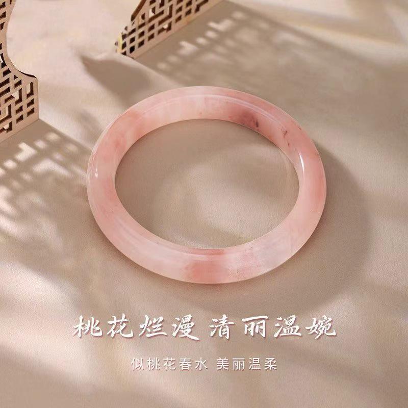 12mm Thick Round Peach Blossom Bracelet Violet New Chinese Style Cheongsam Accessories Imperial Concubine Bracelet Chinese Style Bracelet Accessories