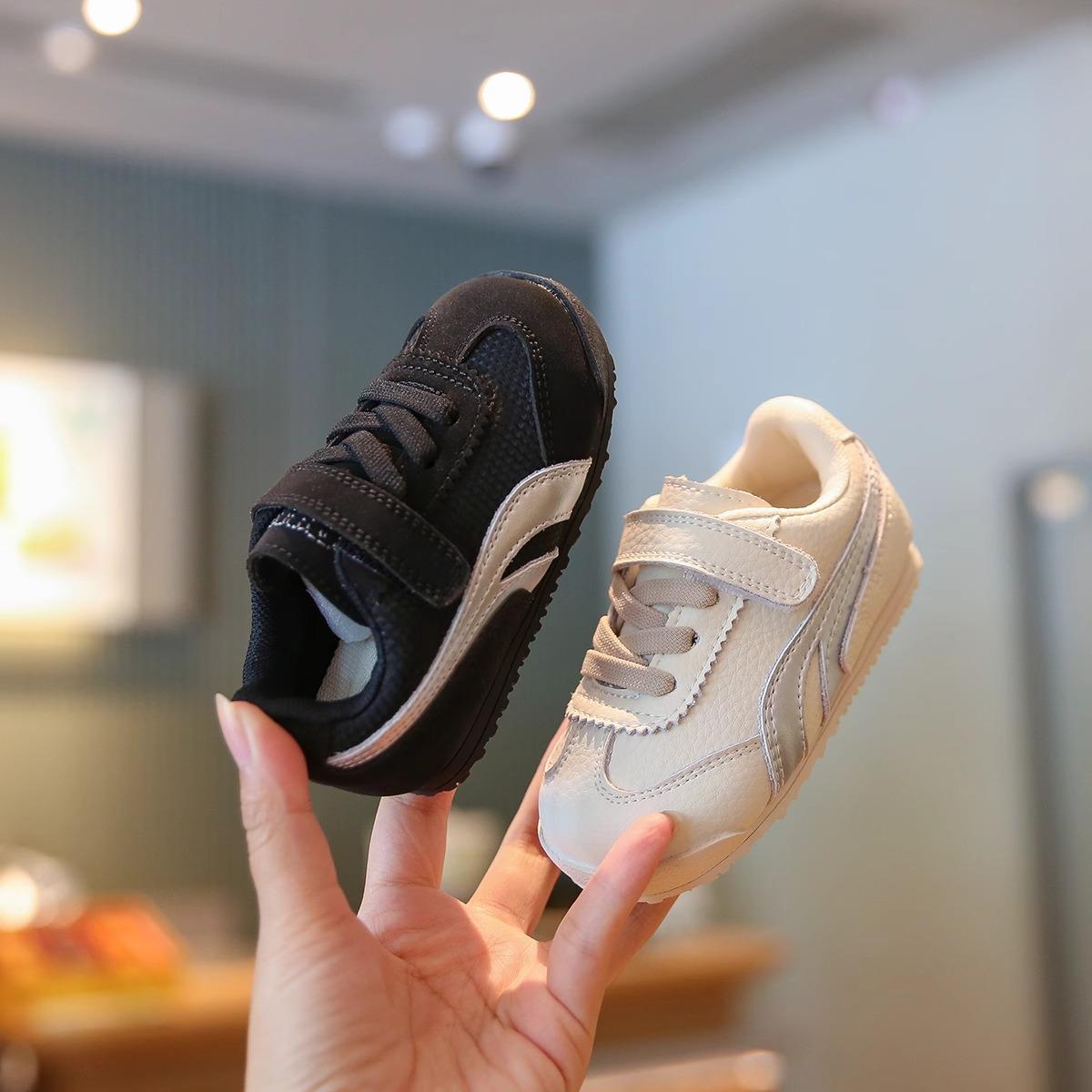 Baby Girl Toddler Shoes Spring and Autumn Soft-soled White Shoes Non-slip Breathable Baby Shoes fleece-lined All-match Girls' Board Shoes