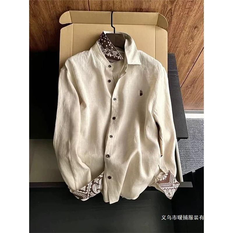 Old Money Style Paisley Pattern Long Sleeve Shirt for Men, 2026 Summer New Lightweight Breathable Cool Sun-Protective Shirt Jacket