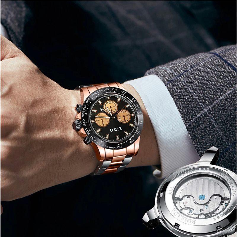 Zido Brand New Fully Automatic Men's Watch with High Appearance, Accessible Luxury, Fashionable Luminous Transparent Bottom Fake Mechanical Watch