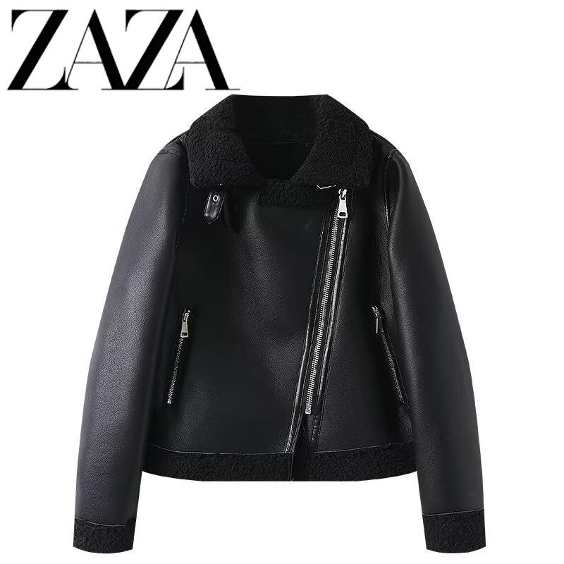 Zaza Self-Made European and American Style Wholesale Women's Fashion Versatile and Stylish Leather and Fur Integrated Jacket 8741267 800