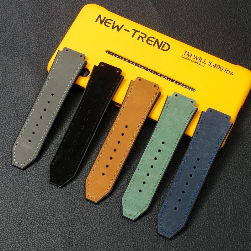 Watch Accessories Rubber Bottom Genuine Leather Strap Suitable for Hengbao Watch Strap for Men and Women HUBL0T Yubo Big Bang Belt