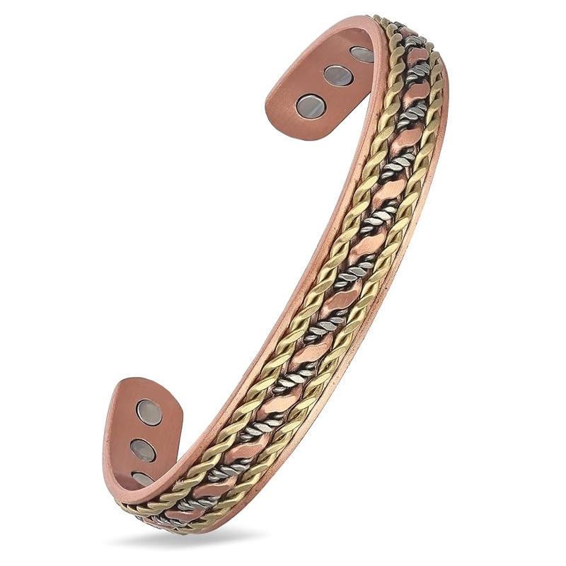 European and American Red Copper Adjustable Magnetic Bracelet Red Copper Twist Magnetic Therapy Bracelet Strong Magnetic Bracelet Anti-Fatigue Braided