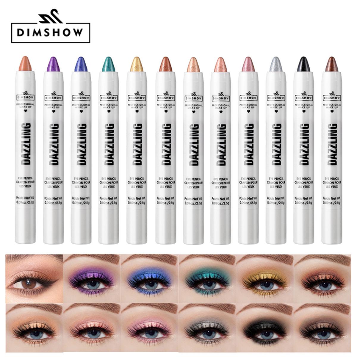 Cross-Border Popular Eyeshadow Pen, Multi-Color Highlighter, Waterproof Long-Lasting Eyeshadow, Pearlescent Foaming Multi-Piece Set