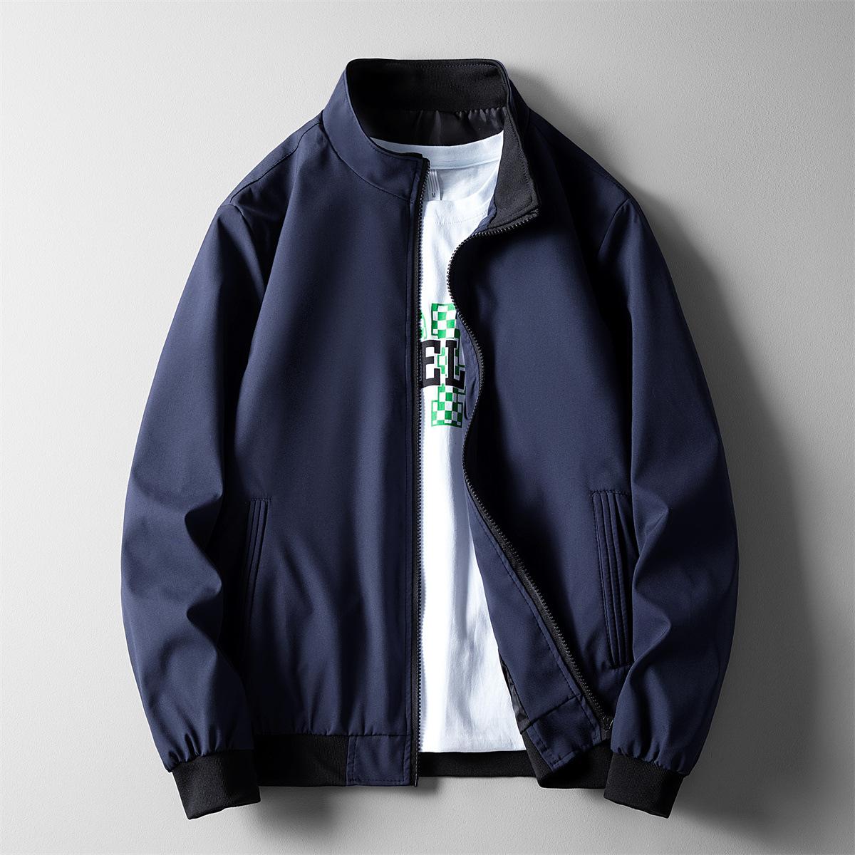 Men's Jacket for Foreign Trade 2025 Spring and Autumn New Style Business Casual High-End Top Stand Collar Wrinkle-Free Executive Coat for Men
