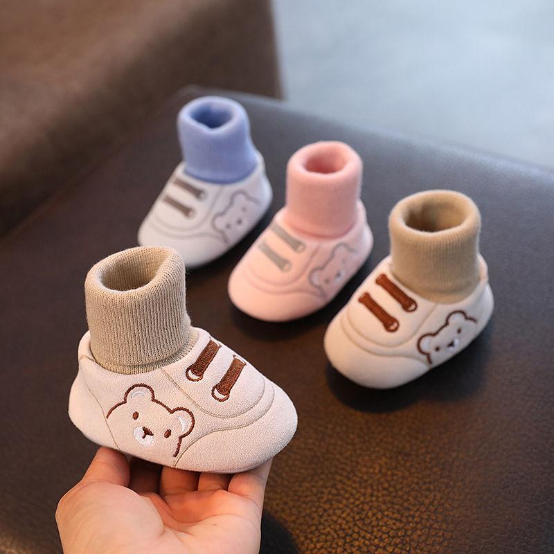 [Baby trip] autumn and winter baby 0-1 years old thickened cloth shoes simple men and women baby indoor non-slip toddler shoes
