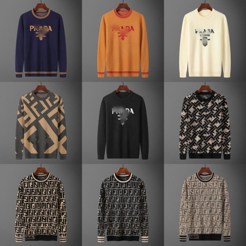 High-quality 26 correct label new round-neck sweater, European knitted wool sweater, long-sleeved men's, foreign trade supply for autumn and winter