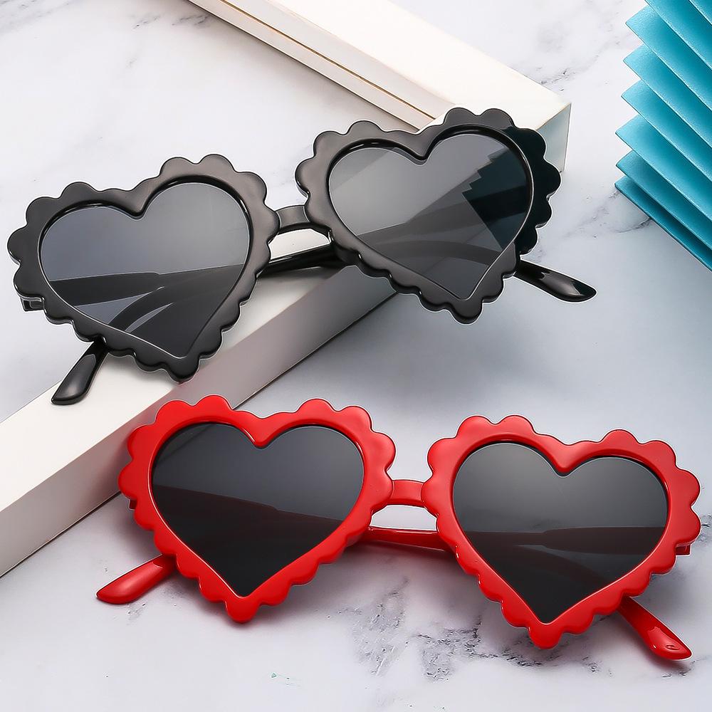 Cute Baby Cartoon Glasses Heart-Shaped Fashionable Anti-Uv Sunglasses for Boys and Girls Personalized Children's Love Sunglasses