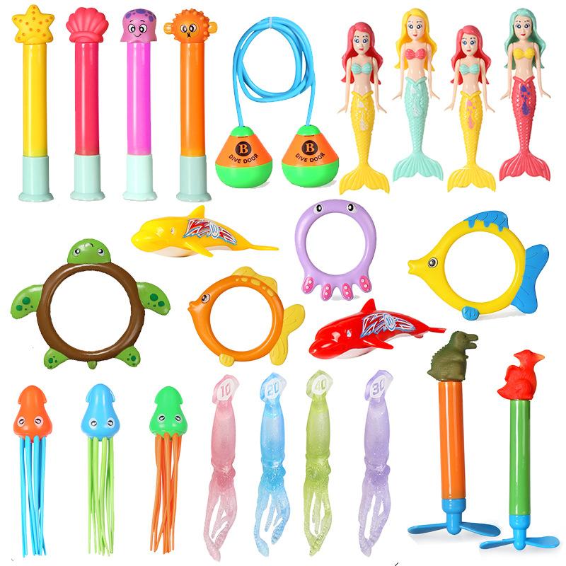New Amazon Diving Toy Set Children's Swimming Pool Training Water Play Torpedo Diving Ring Submerged Summer
