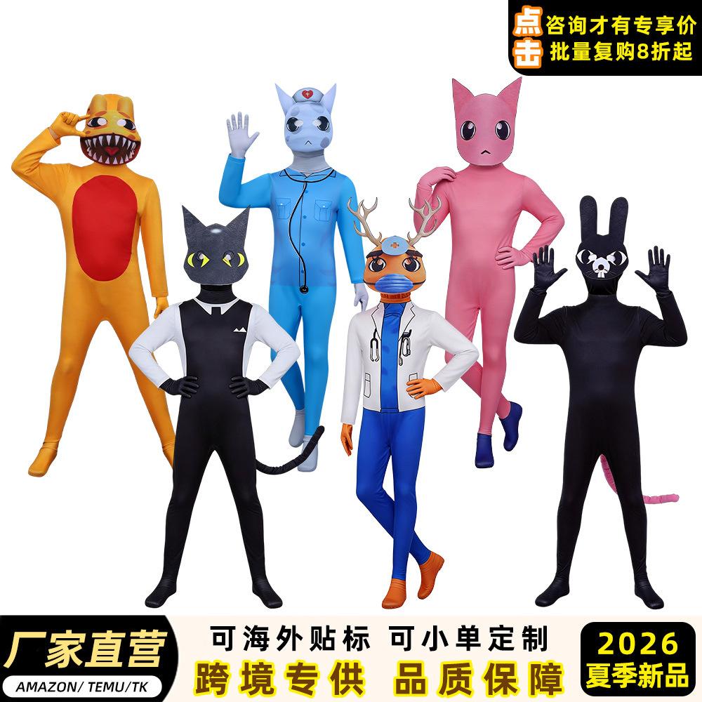 Foreign trade animal hospital cosplay costume, printed bodysuit, Roblox horror-themed role-playing outfit