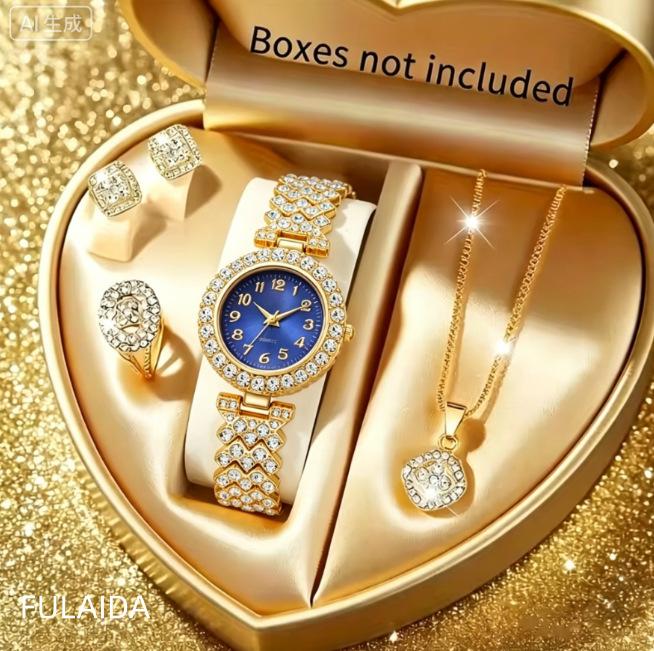 Foreign Trade Hot-Selling Fine Leather Strap Fashion Women's Watch with Rhinestones, Half-Diamond Rolling Sand Quartz Watch for Women Wholesale