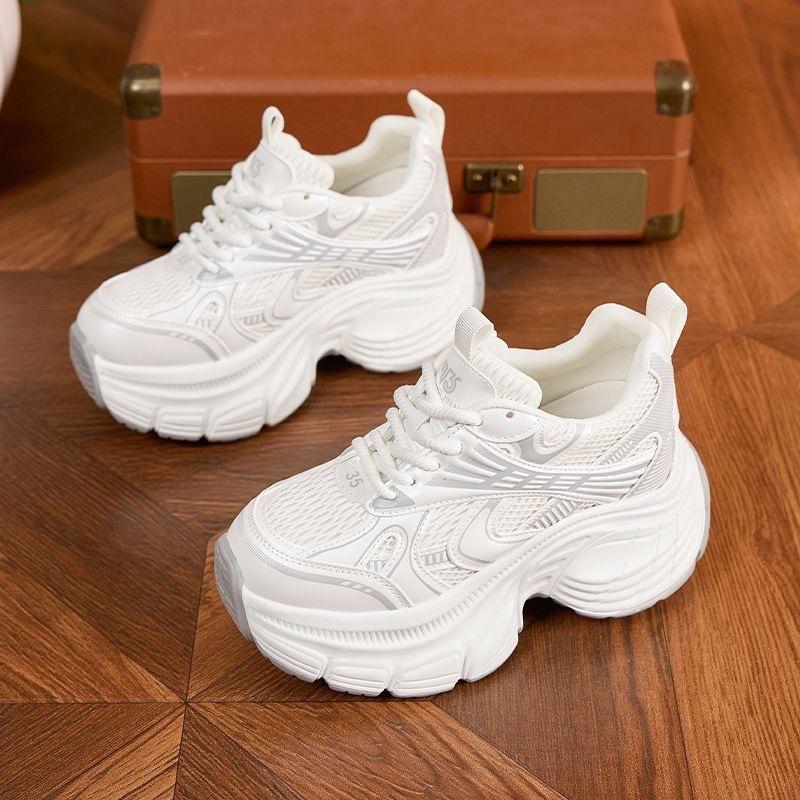 Thick-soled height-increasing dad shoes for women, 2026 summer new model, super popular mesh breathable soft-soled sneakers, casual women's trendy shoes