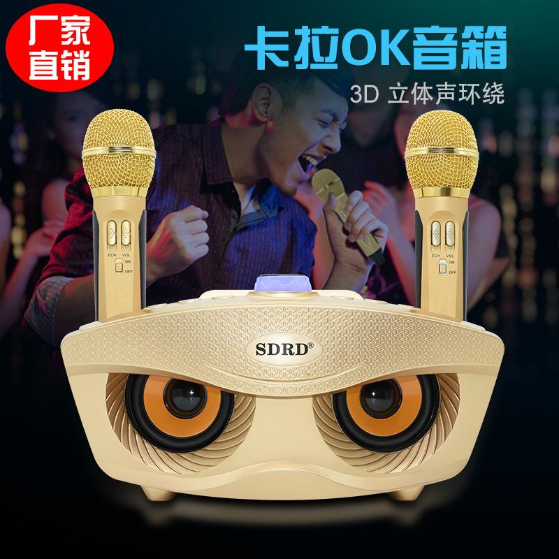 SD306S Bluetooth speaker owl mobile phone singing wireless microphone dual speaker microphone audio manufacturers supply