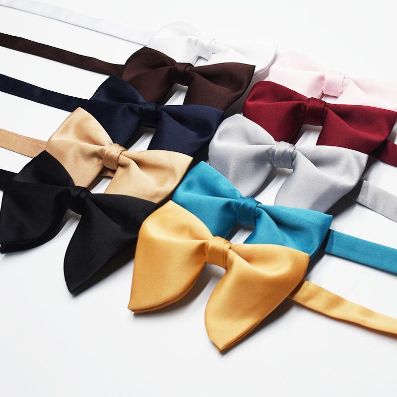 Men's Pure Color Horn Butterfly Bows, Groom's Suit, Tuxedo, Korean Style Casual Bows, Burgundy Black