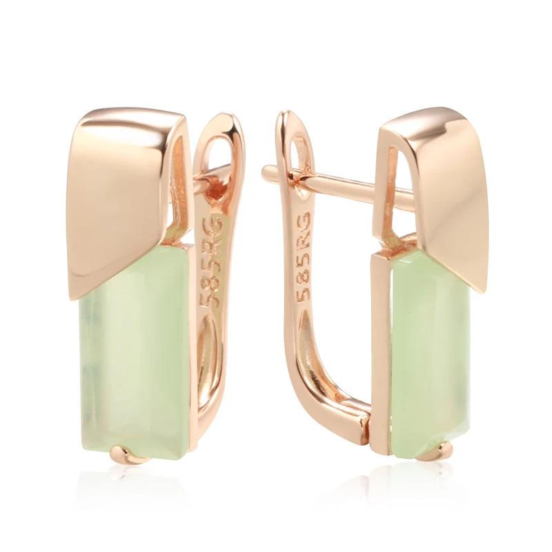 Unique Design All Green Natural Zircon Women's Pendant Earrings Rose Gold Vintage Bridal Vintage Jewelry Wholesale