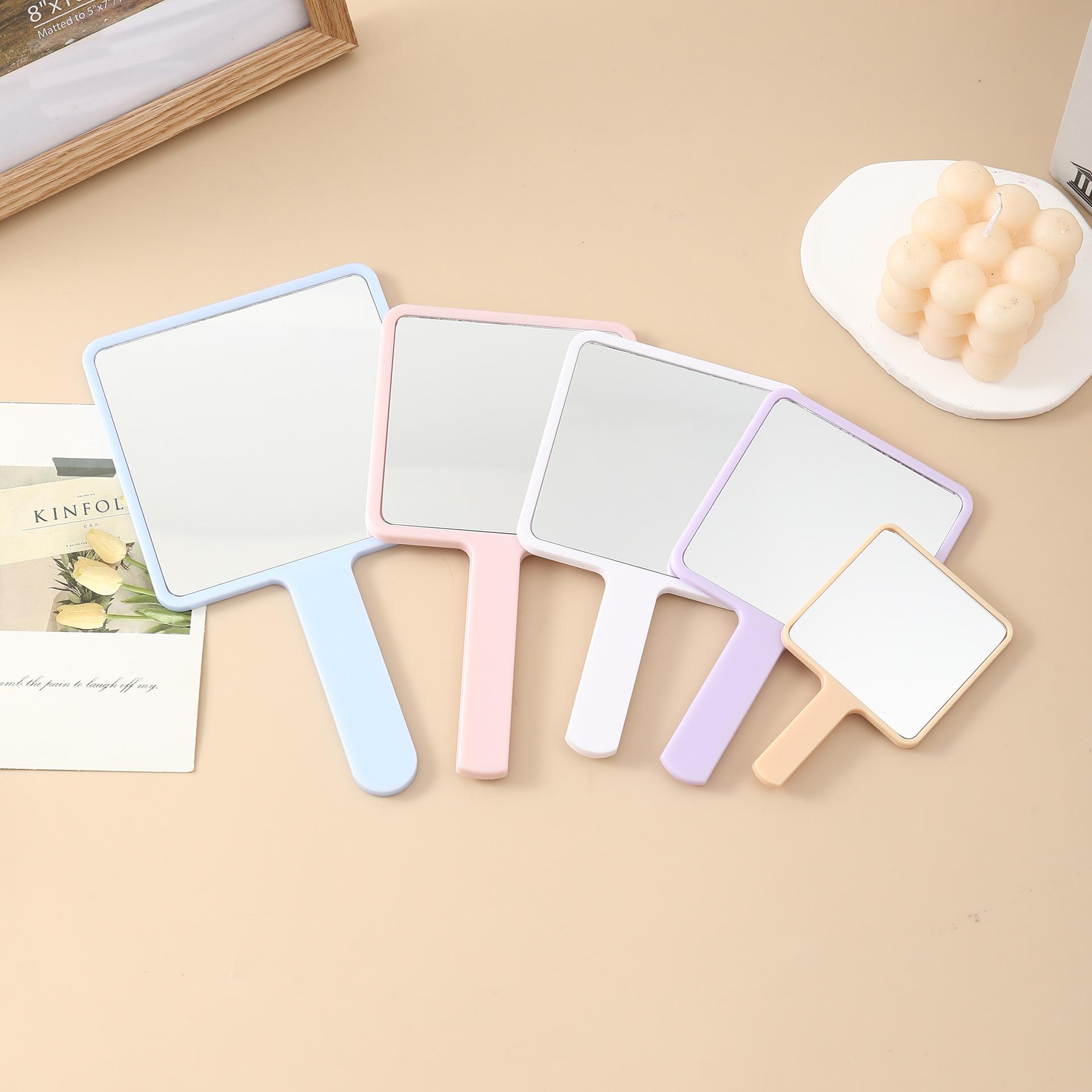 Factory wholesale handle mirror hand mirror makeup mirror portable small mirror beauty advertising mirror printing LOGO