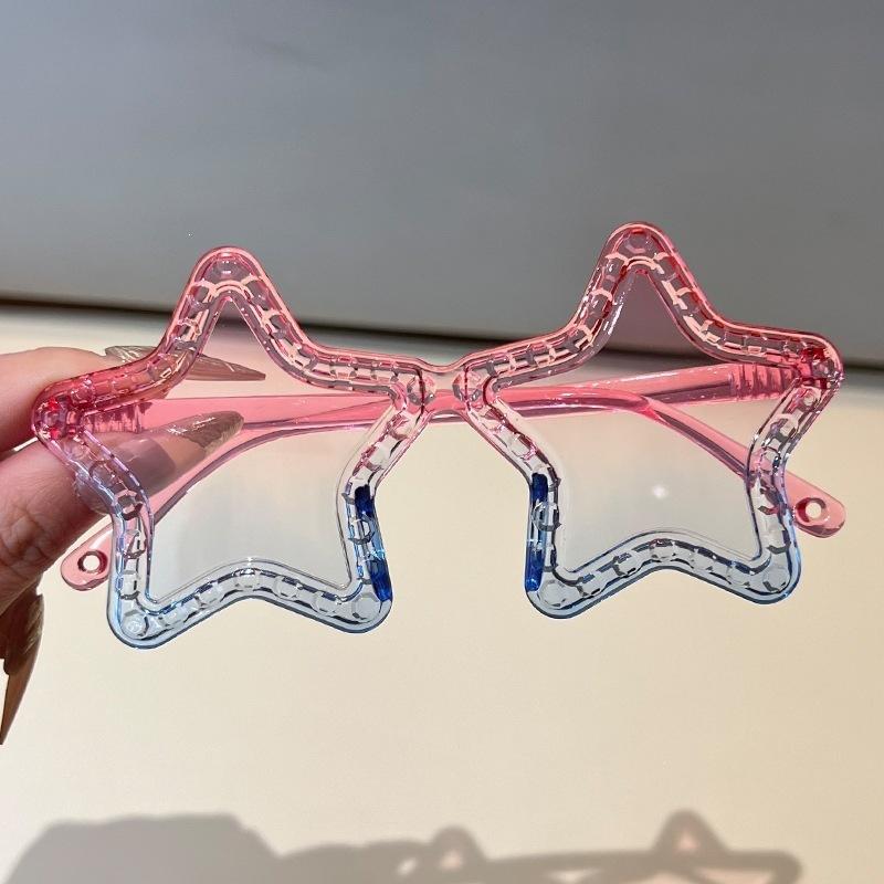 2026 New Style Kidsren's Glasses Korean Style Candy-Colored Five-Pointed Star One-Piece Sunglasses Anti-Uv Baby Sunglasses