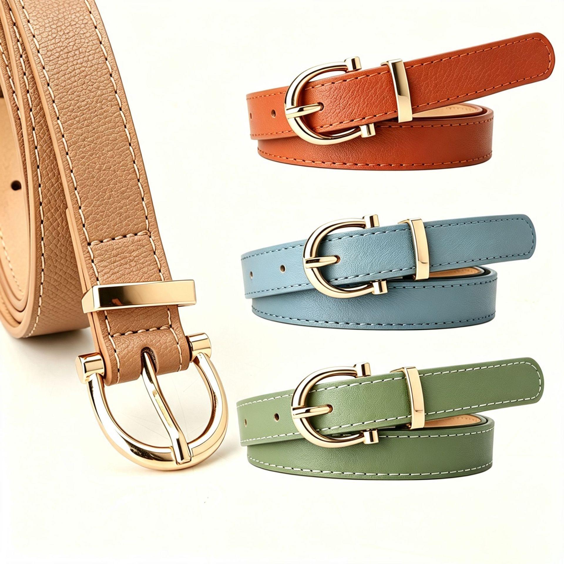 Cross-border women's Korean-style fashion belt, student decorative thin belt, clothing accessory for suits and jeans, customizable
