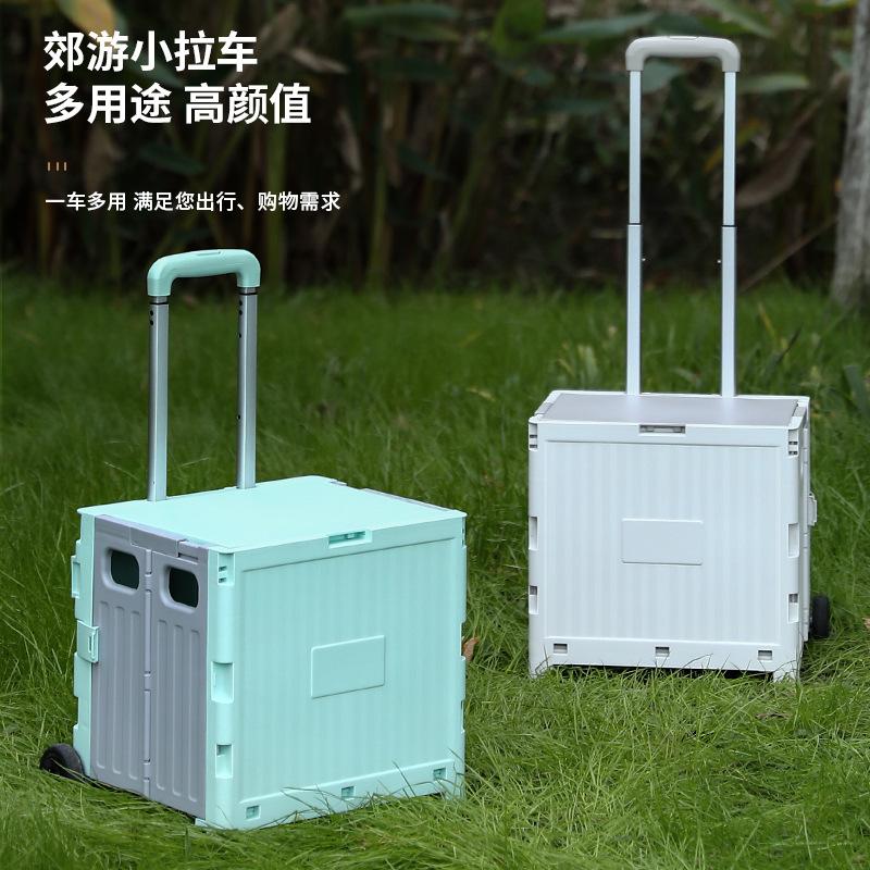 Shopping Small Cart Cart Household Hand-pulled Mini Portable Foreign Trade Supermarket Shopping Cart Camping Camping Folding Box