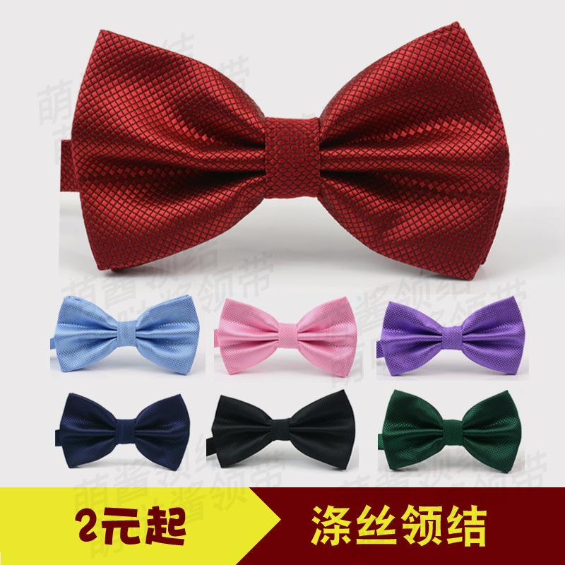 Shengzhou Fine Solid Color Dress Groom Wedding Bow Tie Men's Adult Business British Korean Style Polyester Bow Fashion