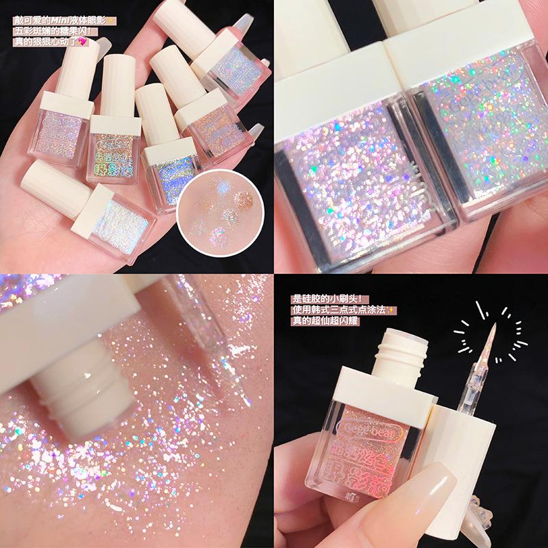 Caijing Selection Gege Bear Liquid Eyeshadow Pearlescent Glitter Silkworm Eyeshadow Glitter Brightening Liquid Cross-Border Makeup