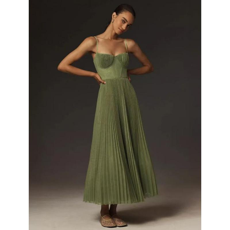Evening Dress New dress Sexy Strap Backless Long Dress Sleeveless Deep V Slim-fit Bridesmaid Dress for Women