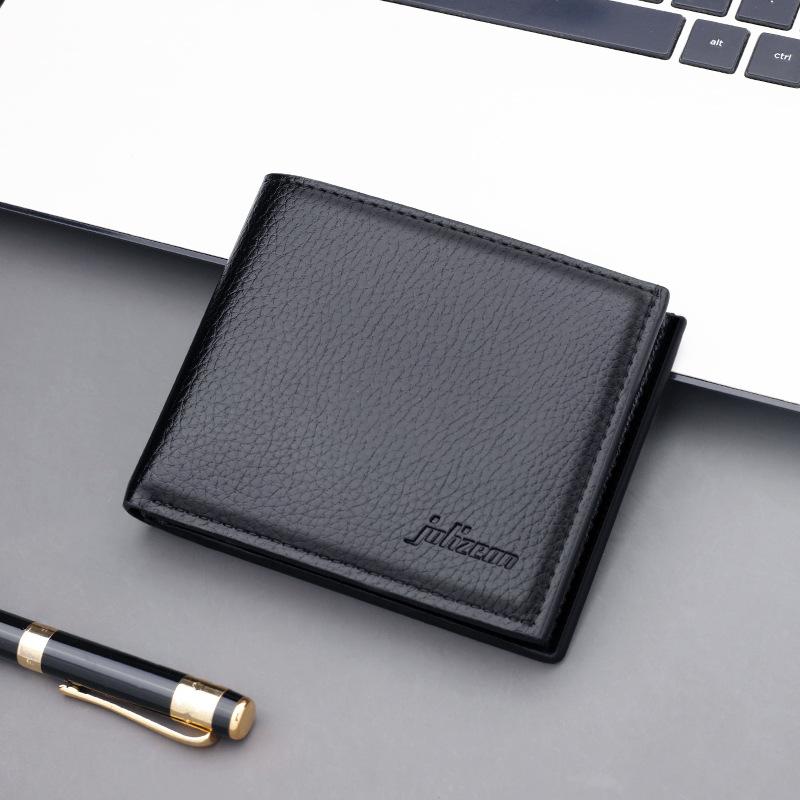 Men's short wallet with zipper horizontal wallet can hold driver's license men's wallet cross-border leisure manufacturers wholesale