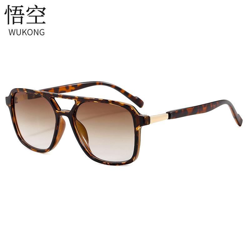 2026 European and American Classic Men's Sunglasses, Fashionable Women's Double-Bridge Retro Metal Square Frame Driving Aviator Sunglasses