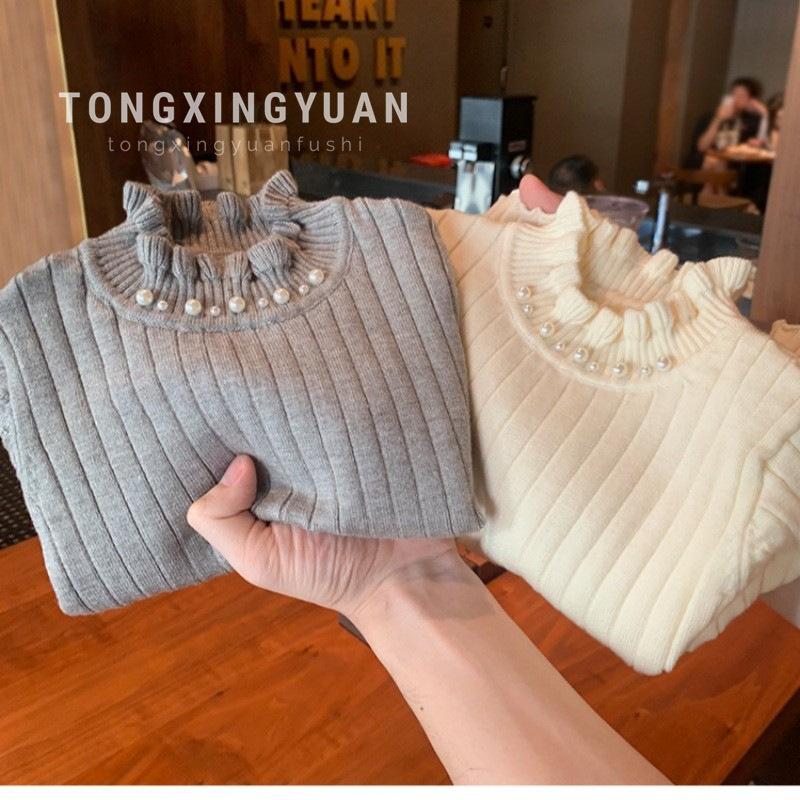 Children's Sweater for Girls, Princess Style, 2026 Autumn/Winter New Fashionable Knitted Base Shirt for Baby Girls, Versatile Top