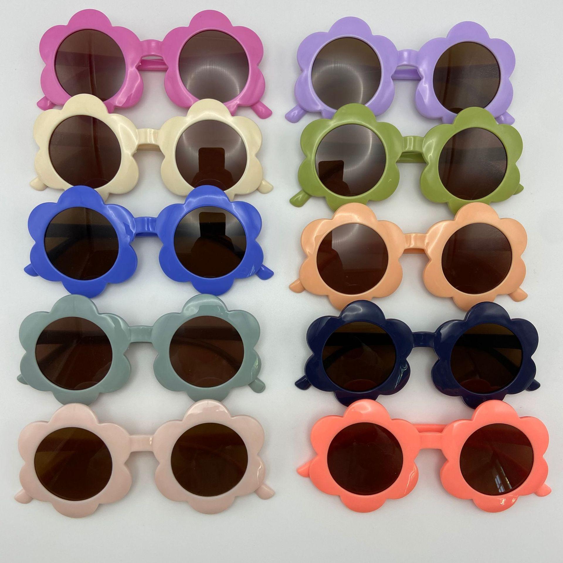 New cute children's sunglasses sunglasses funny selfie round frame sunglasses Baby Funny cute flower glasses