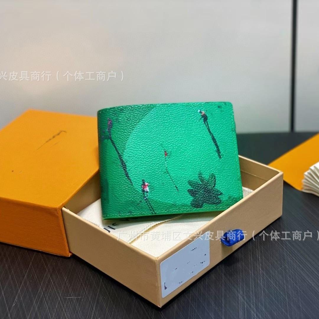 Foreign Trade Supply Animal and Plant Travel Passport Holder Wallet Card Holder Printed Short Folding Thin Business Leather Wallet