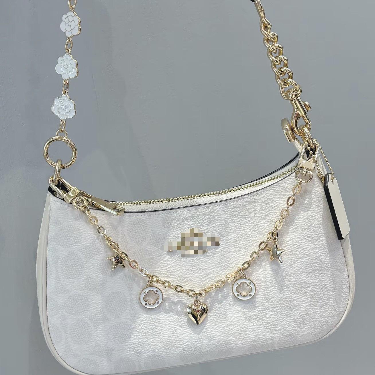 C Brand Teri25 Crescent Underarm Bag Vintage Monogram Chain Mahjong Bag Fashionable Versatile Shoulder Handbag Women's Bag