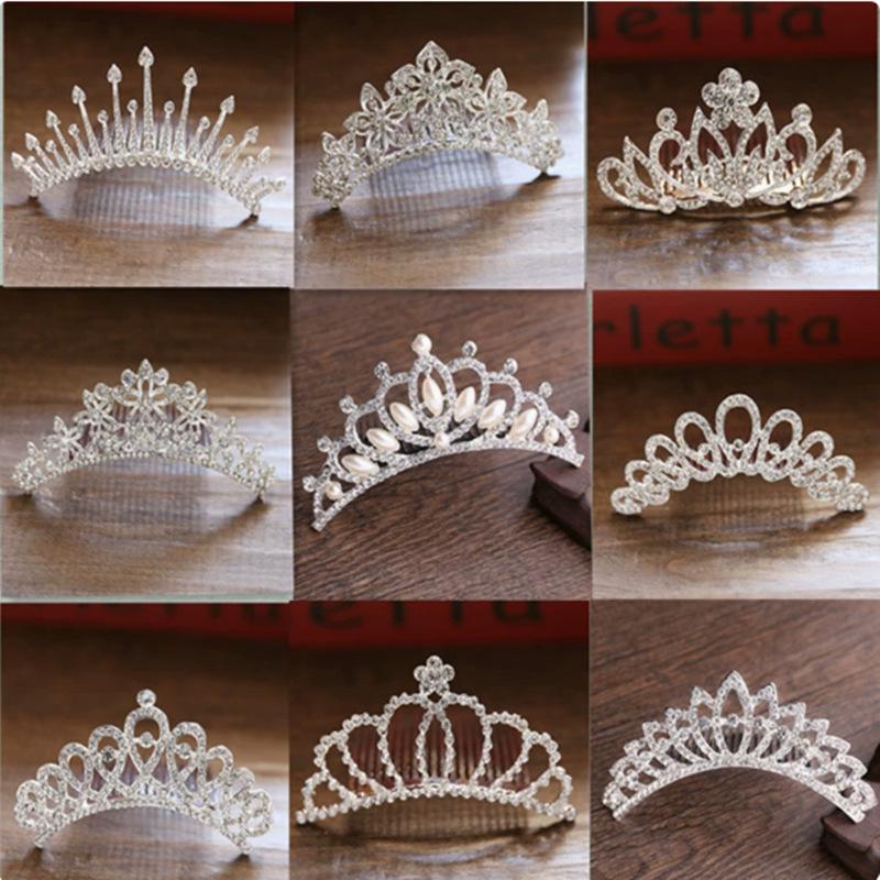 Children's hair comb, crown accessory, photo studio wedding headpiece, rhinestone alloy hair accessory, pearl crown, wholesale crowns