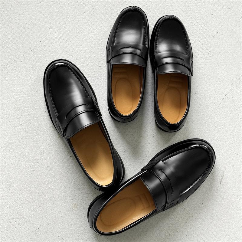 Men's classic slip-on black derby shoes, men's loafers, business formal leather shoes 14532
