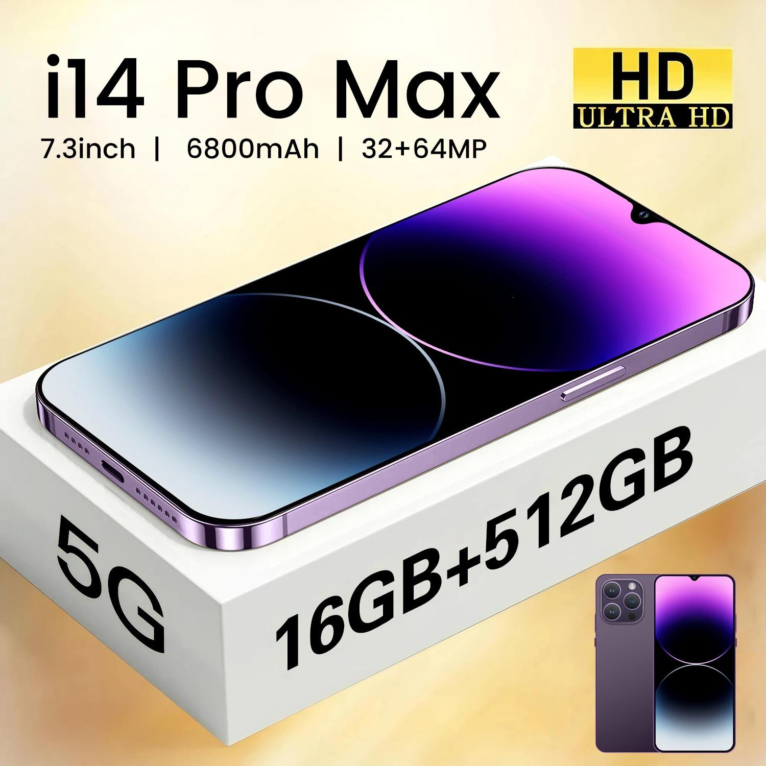 2025 Cross-Border Mobile Phone I14 Pro Max True 4g Network 3+32 High-End Large Screen All-In-One Smart Foreign Trade Phone