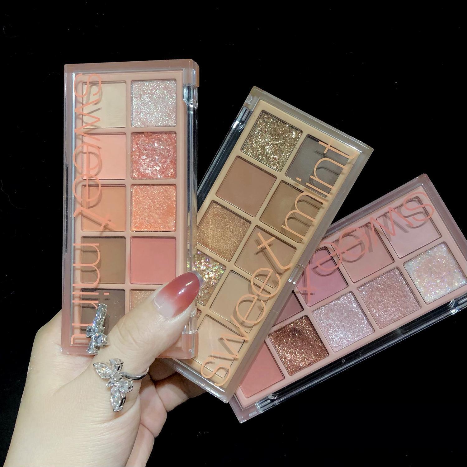 Sweetmint 10-Color Eye Shadow Super Shiny Pearlescent Matte Earth Color Popular Niche Brand 2022 New Style