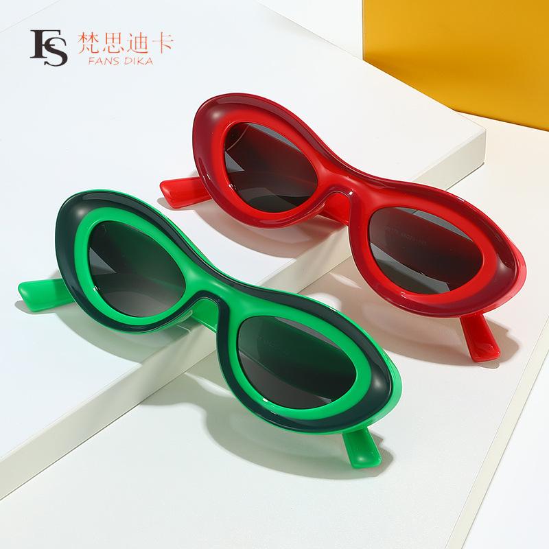 2024 new ladies cross-border sunglasses personalized cat's eye sunglasses women's sunglasses women's sunglasses tide