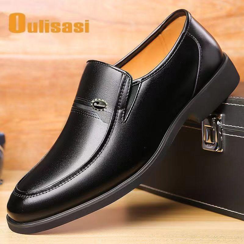 Men's Business Formal Leather Shoes for Work, Casual, Middle-Aged and Elderly Men's Shoes, Spring and Autumn New Styles, Versatile Drop Shipping