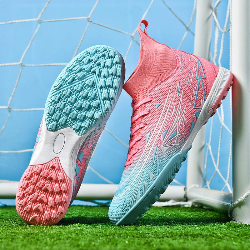 Cross-Border World Cup Ronaldo Football Shoes Men's High-Top Ag Long Spike Turf Training Shoes for Teenagers and Students