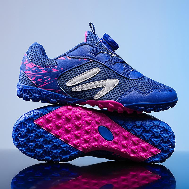 Cross-Border Factory Kidsren's Breathable Football Shoes Choose Button Velcro Broken Nails Tf Youth Student Outdoor Training Shoes