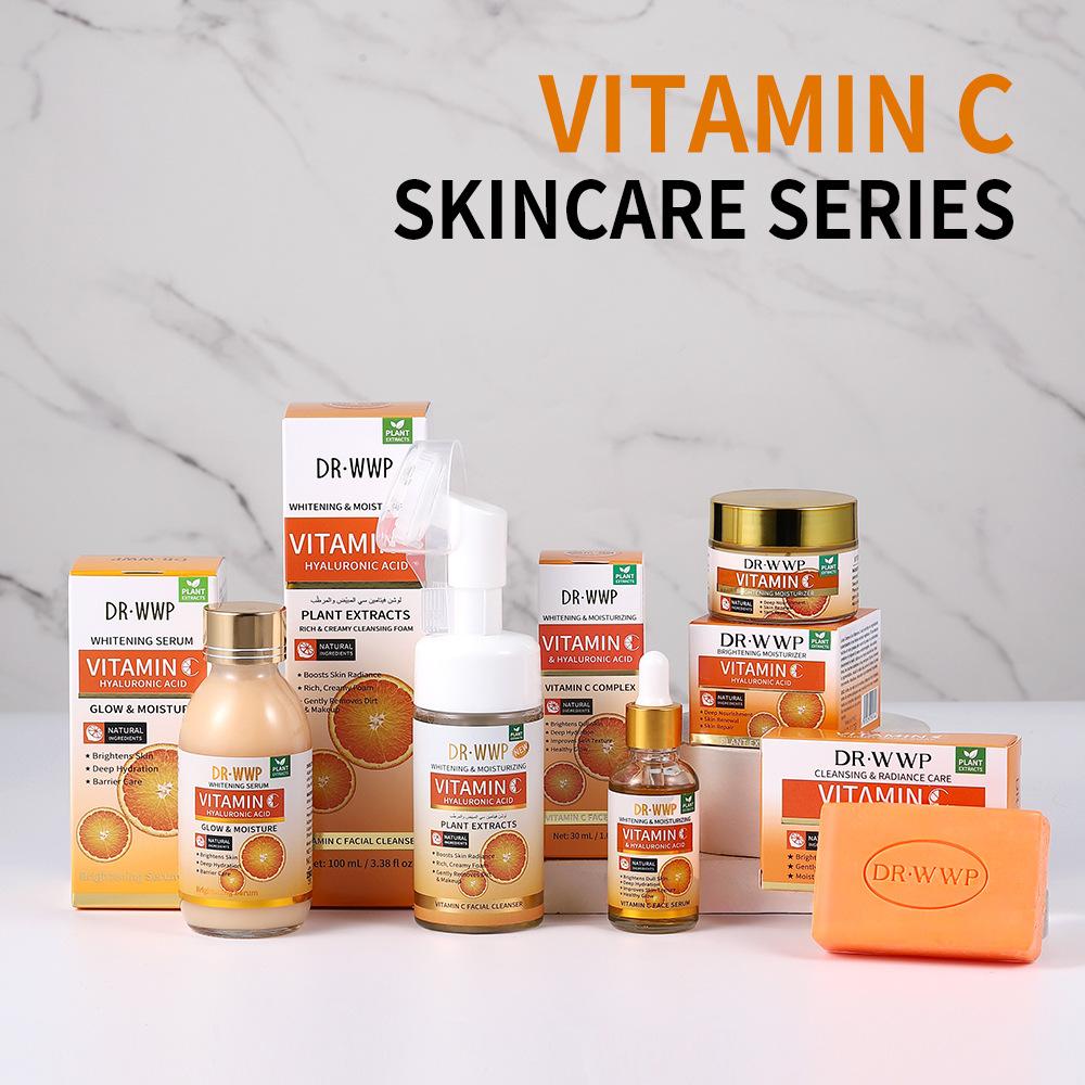 Cross-border Vitamin C skincare set, moisturizing and hydrating facial care, brightening skin tone, VC moisturizing face cream, wholesale