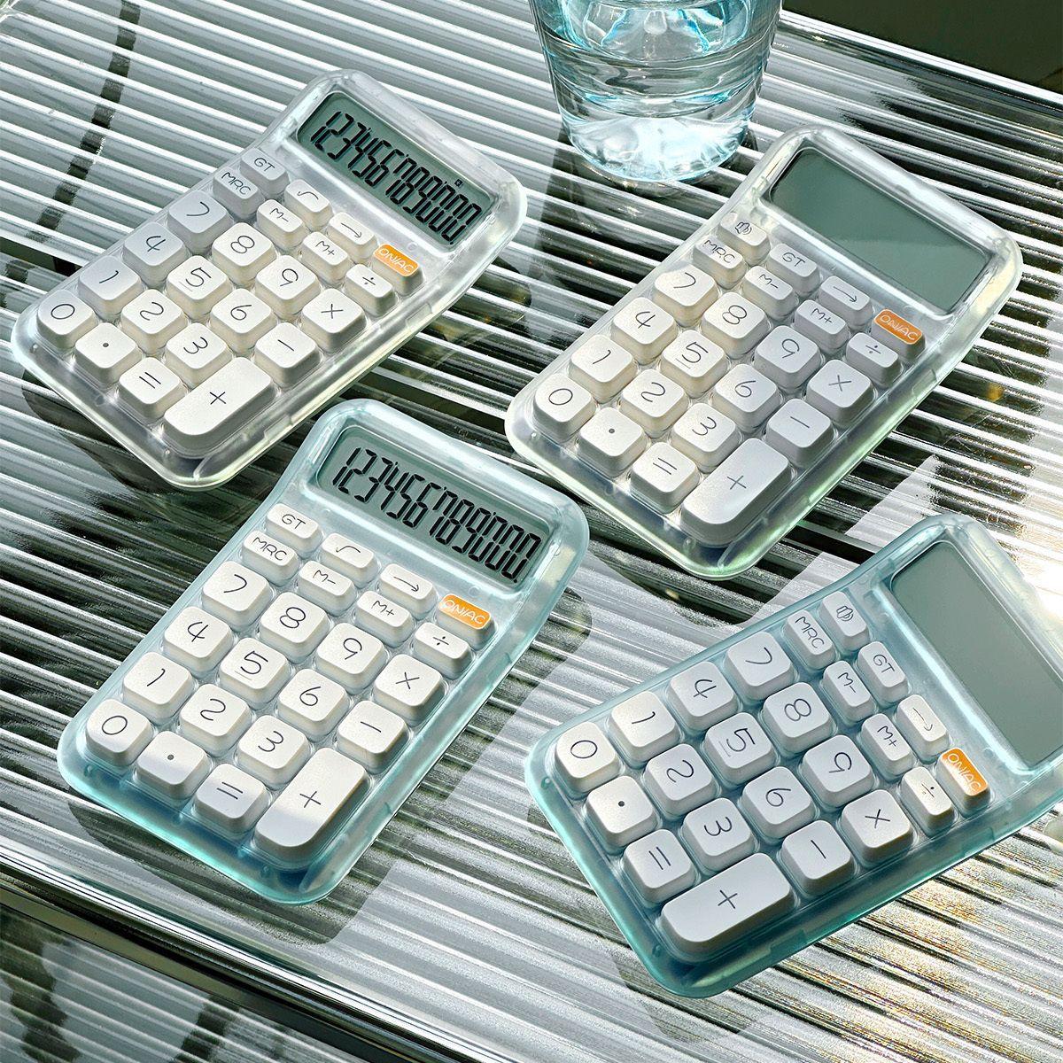 Transparent and Cute Calculator for Finance and Accounting, Voice-Enabled, Student-Specific, High-Appearance, Portable Computer for Office Use